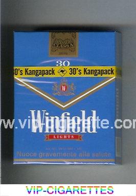 Winfield Lights 30 Cigarettes blue hard box