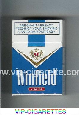 Winfield Lights Cigarettes white and blue hard box