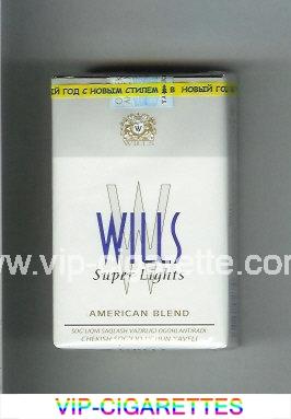 Wills W Super Lights American Blend cigarettes soft box