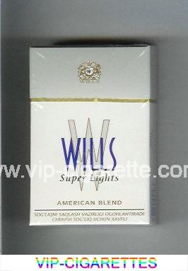 Wills W Super Lights American Blend cigarettes hard box