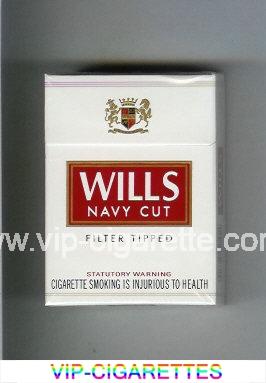 Wills Navy Cut Filter Tipped cigarettes white and red hard box