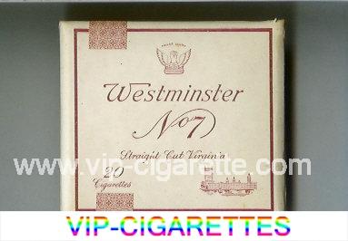 Westminster No 7 Straight Cut Verginia cigarettes wide flat hard box