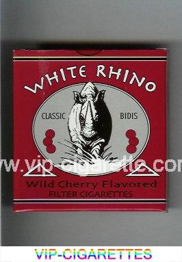  In Stock White Rhino Classic Bidis Wild Cherry Flavored cigarettes wide flat hard box Online