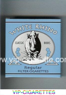 White Rhino Classic Bidis Regular cigarettes wide flat hard box