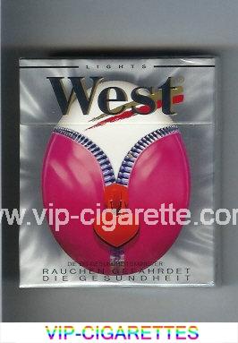 West 'R' 25s Lights hard box cigarettes