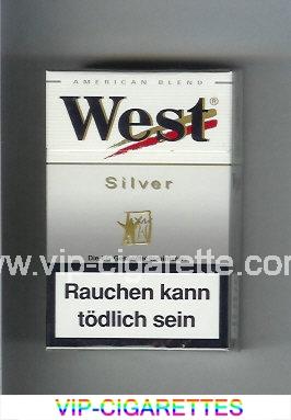 West 'R' Silver American Blend cigarettes hard box