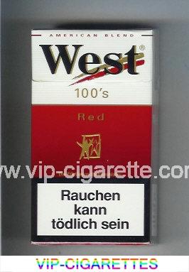 West 'R' 100s Red American Blend cigarettes hard box