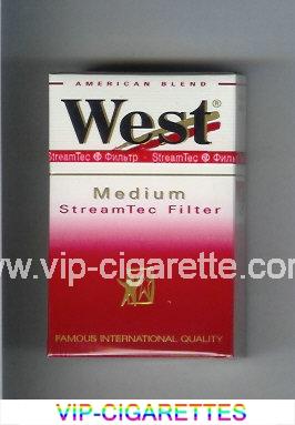 West 'R' Medium StreamTec Filter American Blend cigarettes hard box