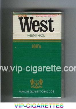 West Menthol 100s cigarettes hard box