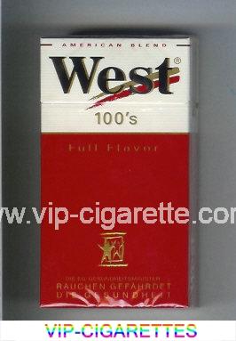 West 'R' 100s Full Flavor American Blend cigarettes hard box