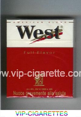 West 'R' Full Flavor 25 American Blend cigarettes hard box