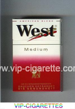 West 'R' Medium American Blend cigarettes hard box