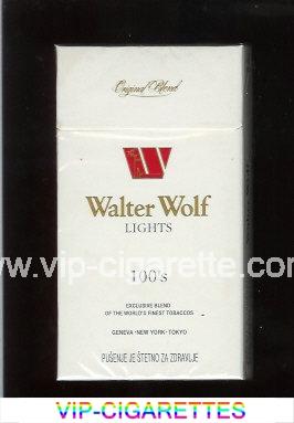 Walter Wolf Lights 100s Original Blend cigarettes white hard box