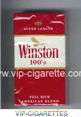 Winston 100s Cigarettes Super Length hard box