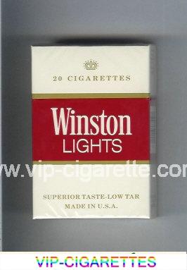 Winston Lights white and red cigarettes hard box