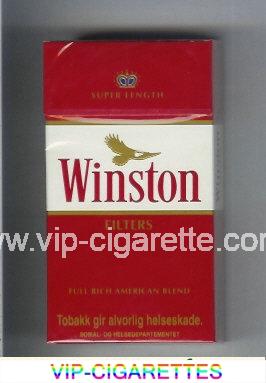 Winston with eagle from above Filters on red 100s cigarettes hard box