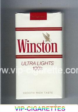 Winston with eagle from above in the right Ultra Lights white 100s cigarettes soft box