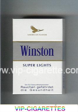 Winston American Flavor Super Lights cigarettes hard box