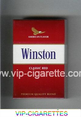 Winston with eagle from above on the top American Flavor Classic Red cigarettes hard box