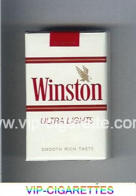 Winston with eagle from above in the right Ultra Lights white cigarettes soft box