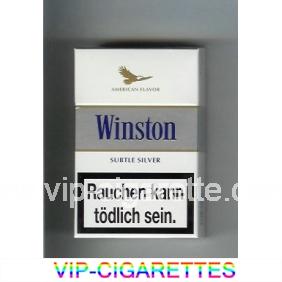 Winston American Flavor Subtle Silver hard box cigarettes