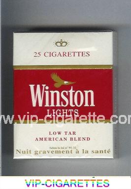 Winston Lights white and red 25s cigarettes hard box