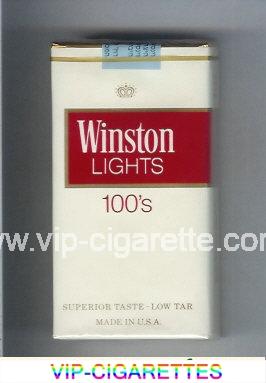 Winston Lights white and red 100s cigarettes soft box